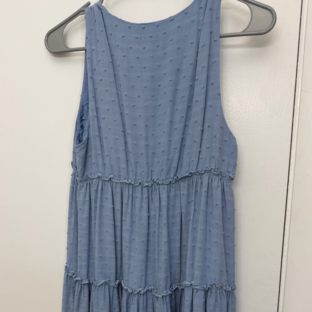 Powder Blue Tiered Skirt Maxi Dress - Picture 6 of 6